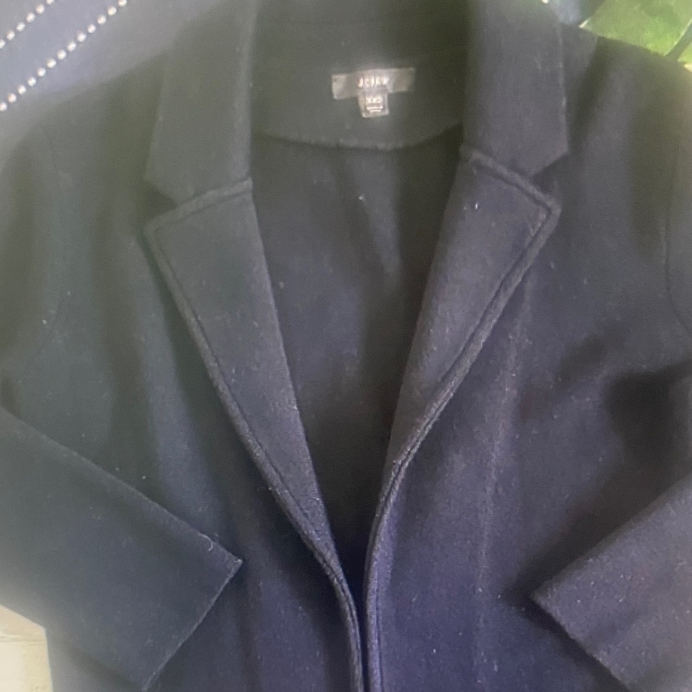 J.Crew Sophie Open Front Sweater Blazer Merino Wool Black Size XXS